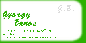 gyorgy banos business card